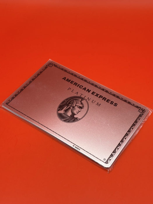 American Express ‘platinum’ Wallet Mirror in stainless steel