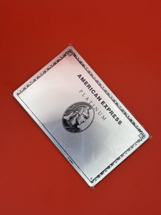 American Express ‘platinum’ Wallet Mirror in stainless steel