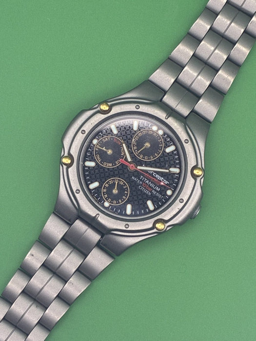 JDM Neo Vintage Citizen Interceptor Titanium Wristwatch