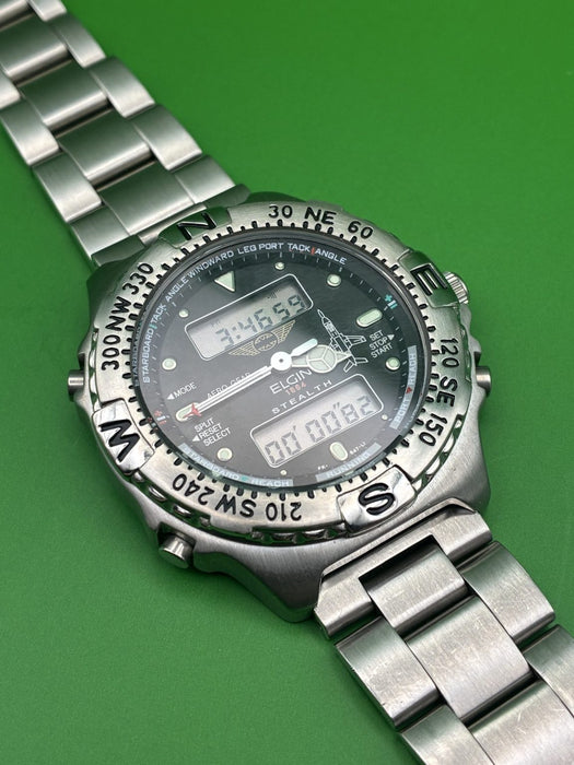 Elgin Stealth Aero Gear ‘Aerospace’ Analog / Digital Pilots Wristwatch