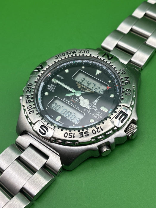 Elgin Stealth Aero Gear ‘Aerospace’ Analog / Digital Pilots Wristwatch