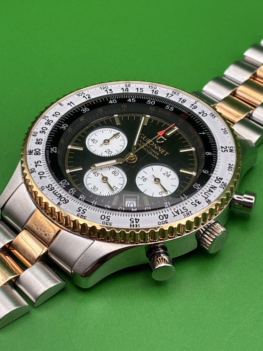 Guionnet Flighttimer Chronograph SS/RG Plated with box