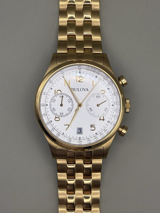 Bulova Classic Chronograph Mecca-Quartz Gold Plated