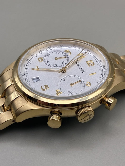 Bulova Classic Chronograph Mecca-Quartz Gold Plated