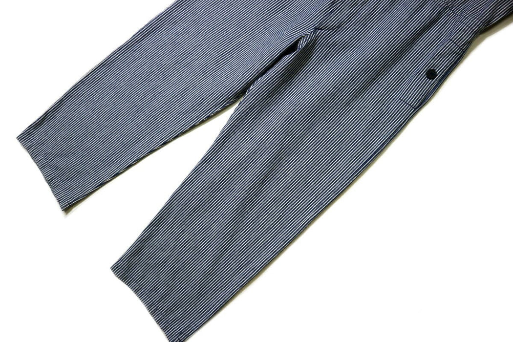 Vapor Wear patch & print hickory stripe 100% cotton jumpsuit ◆M size (up to 164 cm tall) Spring/Autumn